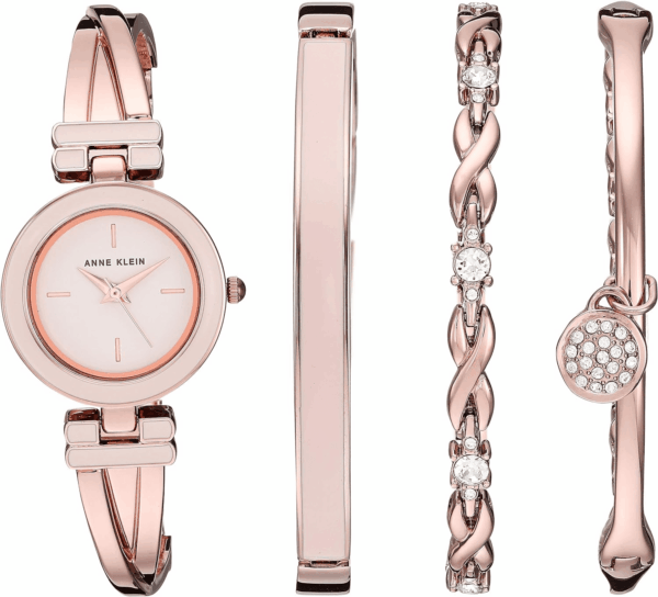 Women'S Bangle Watch and Premium Crystal Accented Bracelet Set