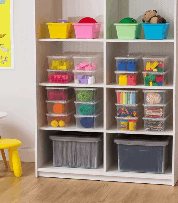 USA 6 Qt Clear Plastic Storage Bins with Lids, Bpa-Free Stackable Containers for Organizing Shoes, Closet Shelves, Classroom & Teacher Supplies, Game Storage, 20 Pack - Image 4