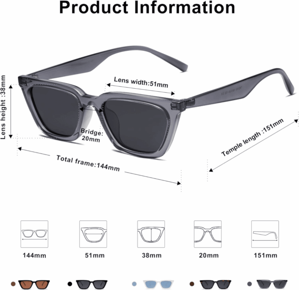 Polarized Narrow Square Cateye Sunglasses for Women Retro Trendy Driving Glasses SJ2169 - Image 3