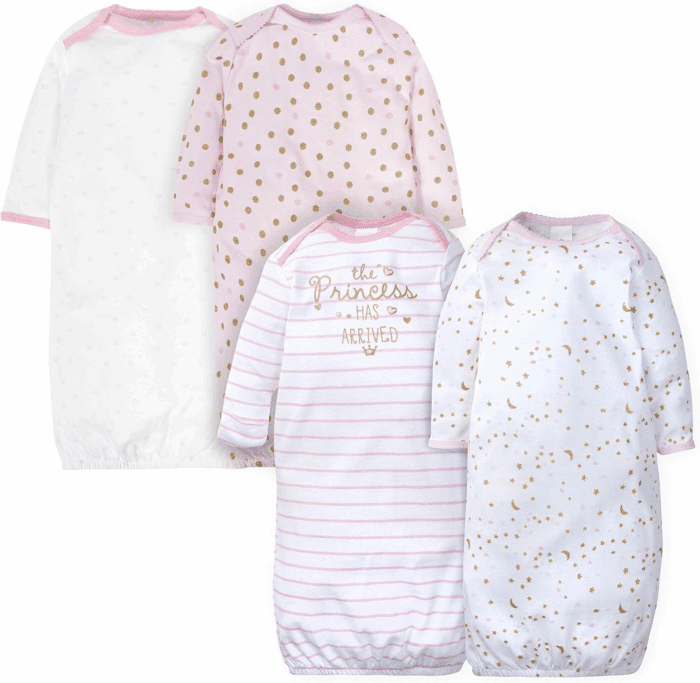 Baby Boy and Girls 4-Pack Sleeper Gown