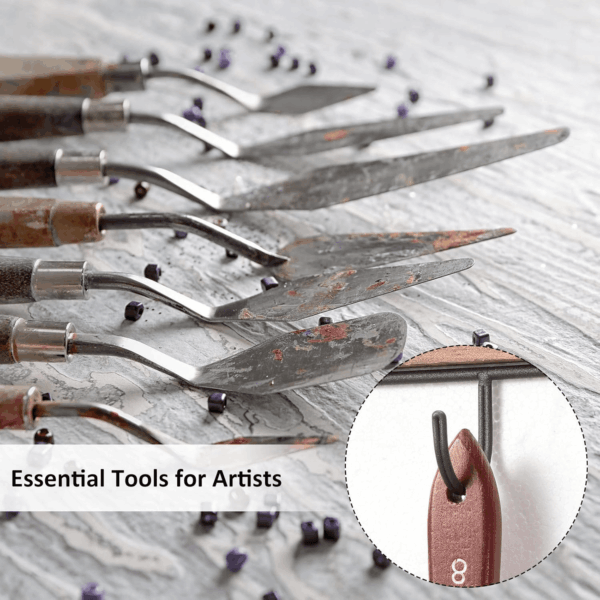 16 Pieces Painting Knife Set Stainless Steel Palette Knife Set Draw Mixing Scraper Pallet Spatula with Wooden Handle for Oil Painting Accessories Acrylic Color Mixing Supplies (Red) - Image 7