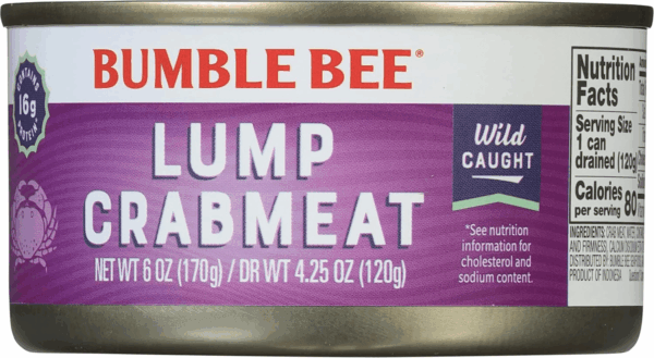 Lump Crab Meat, 6 Oz Can - 14G Protein & 1G Carb per Serving - Wild Caught, Small Chunks, Drain before Use - Packaging May Vary - Image 5