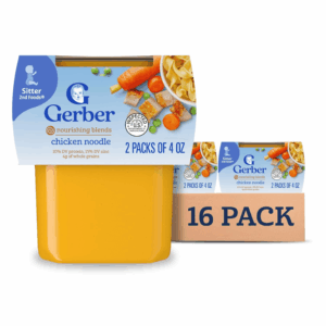 Baby Food 2Nd Foods, Dinner, Chicken Noodle Puree, 4 Ounce Tubs, 2-Pack (Pack of 8)