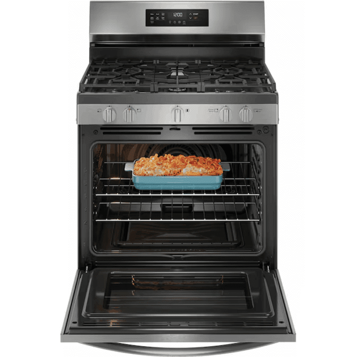 30-In 5 Burners 5.1-Cu Ft Air Fry Convection Oven Freestanding Natural Gas Range ( Stainless Steel ) - Image 4