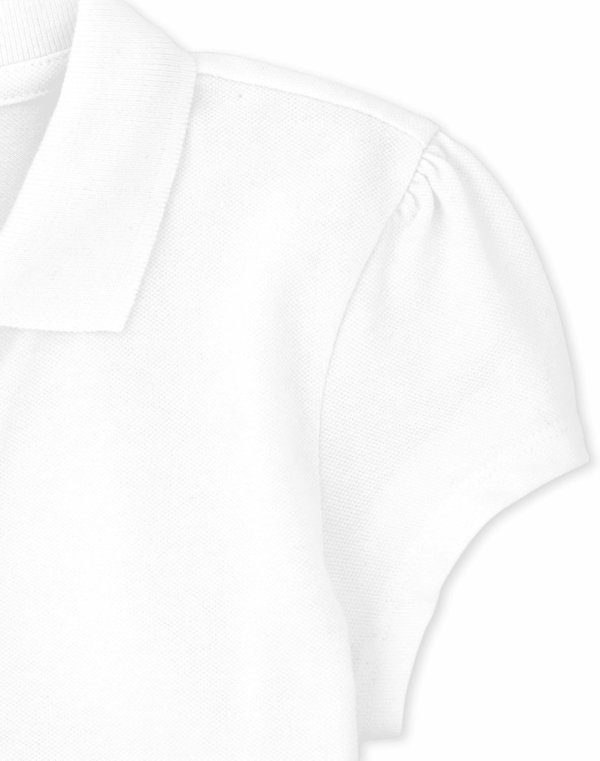 Girls' Short Sleeve Ruffle Pique Polo - Image 3