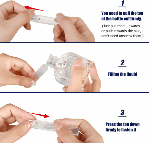 Mini Spray Bottle, 10 Pack 5Ml Mini Plastic Spray Bottle Empty, Fine Mist Refillable Mini Perfume Bottle, Perfume Atomizer, Small Sample Containers, Plastic Portable Travel Bottle, Clear - Image 3