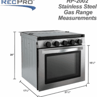 RV Stove Gas Range 21" Tall | 6500 and 8000 BTU Three Burner | 7100 BTU Oven with 1.8 Cu. Ft Capacity | Black or Stainless Steel Finish (Silver Version B, No Vented Range Hood) - Image 4