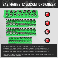 8PCS Magnetic Socket Organizer Set, Magnetic Socket Holder, 1/4", 3/8", 1/2" Socket Holds 171 Pieces Magnetic Socket Trays. - Image 5