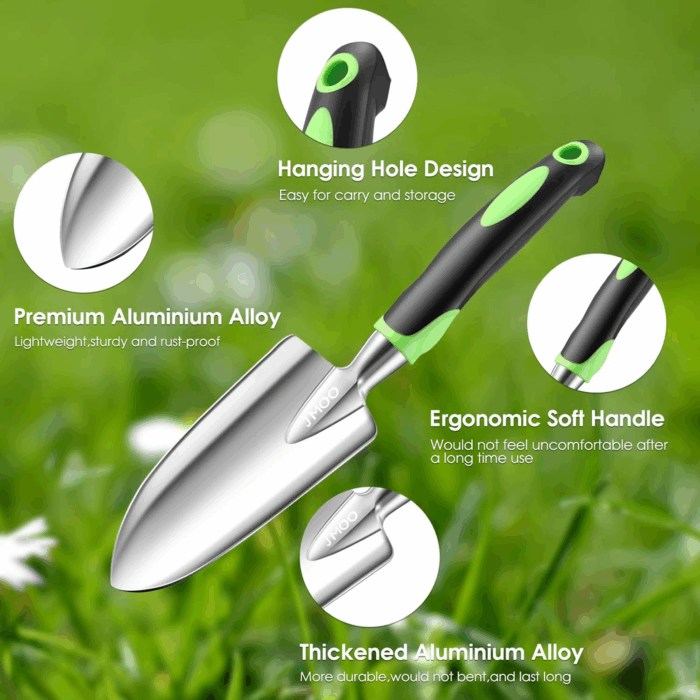Garden Tools, 3-Piece Garden Tool Set with Non-Slip Ergonomic Handles, Lightweight Aluminum Alloy Rust-Proof Durable Gardening Hand Tools, Ideal Gardening Tools Gifts for Women and Men - Image 2