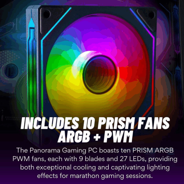 Panorama XL RTX 5090 Gaming Desktop PC - AMD Ryzen 9 9950X3D, 192GB DDR5 RAM, 4TB Nvme 990 Pro Gen4 SSD, 10TB HDD, Wifi 6E + BT, HDMI, Windows 11 Pro - Best 2025 RGB Prebuilt Tower Computer for Gamers - Image 4