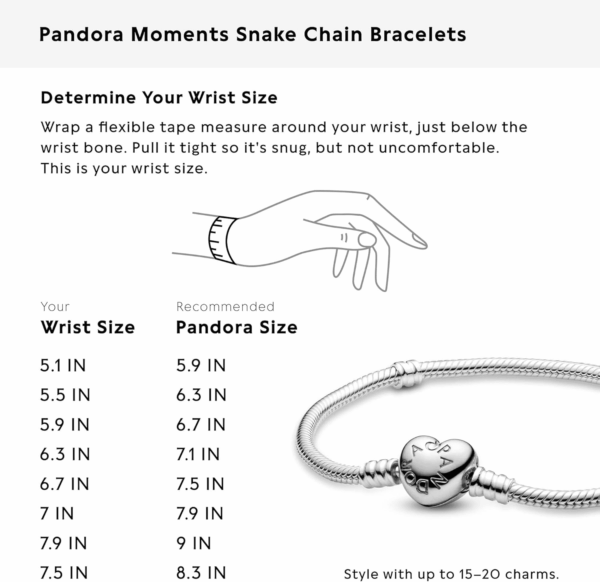 Moments Heart Clasp Snake Chain Bracelet - Compatible Moments Charms - Gift for Her - Sterling Silver - with Gift Box - Image 8