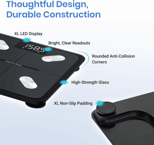 Smart Scale for Body Weight FSA HSA Store Eligible, Bathroom Digital Weighing Scale with BMI, Body Fat, Muscle Mass, Accurate Bluetooth Home User Health Equipment Sync Apps - Image 9