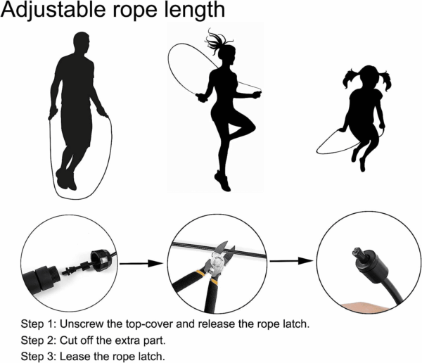 Jump Rope, Adjustable Jump Ropes,Skipping Rope Tangle-Free Rapid Speed with Ball Bearings for Women Men Kids,Exercise & Slim Body Jumprope at Home School Gym - Image 5