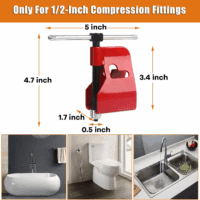 Compression Sleeve Puller Tool Remove Ferrule & Nut of Pipe, Ferrule Puller for 1/2” Copper Water Compression Sleeve & 1/2-Inch Copper Tubing, Plumbing Tools Compression Ring Removal Tool - Image 5