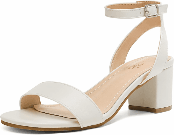 Women'S Open Toe Ankle Strap Low Block Chunky Heels Sandals Party Dress Pumps Shoes