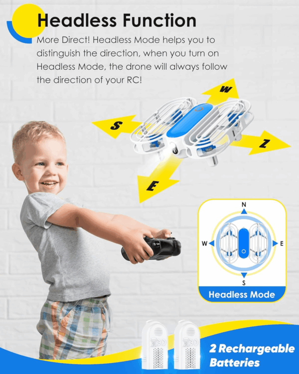 Drone for Kids, Drone with Altitude-Hold, 3D Flip, Circle Fly, Self-Rotation, Headless Mode, 3 Speed Modes, Palm Take-Off, One-Click Landing, Drone for Kids 14+, Beginners, Indoor - Image 9