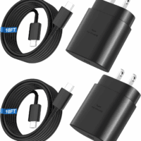 Super Fast Charger Type C, 25W USB C Wall Charger Fast Charging for Samsung Galaxy S25 Ultra/S25/S25+/S24+/S24 Ultra/S24/S24+/S23 Ultra/S22 Ultra/S21 Ultra with 10FT Long Type C Charger Cable 2Pack