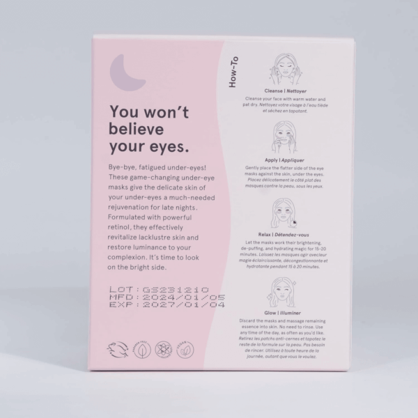 under Eye Patches for Puffy Eyes and Dark Circles (Retinol, 24 Pairs) Restoring Gel under Eye Masks with Hyaluronic Acid - Vegan Cruelty-Free Skincare Birthday Gifts for Women - Image 9