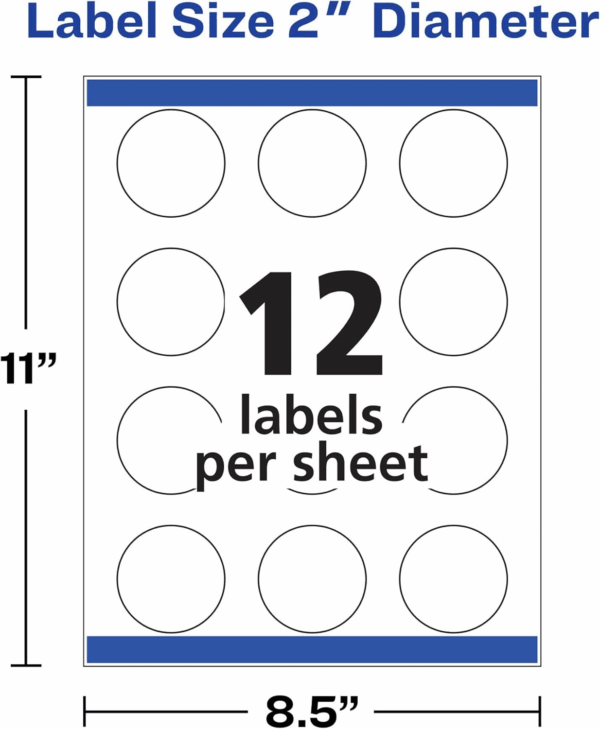 ® Easy Peel® Trueblock® Print-To-The-Edge Inkjet/Laser Labels, Round, 22807, 2" Diameter, White, Pack of 120 - Image 3