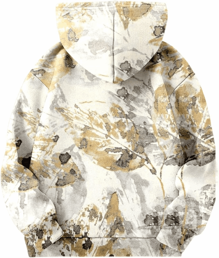 Camo Hoodies for Teen Girls Cute Sweatshirt Maple Leaf Print Oversized Fleece Sweatshirts Pullover Tops with Pocket - Image 4