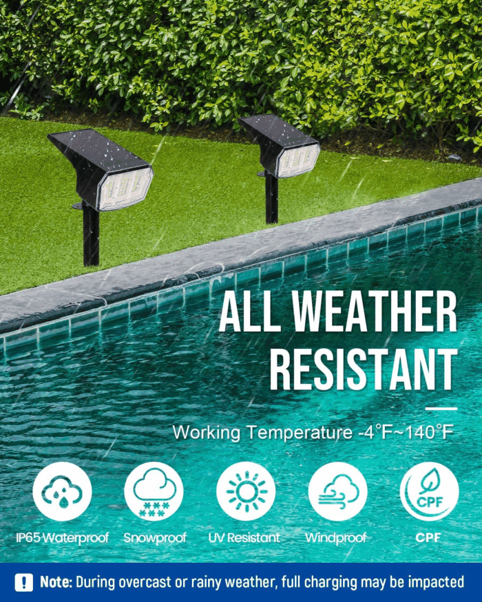 Solar Spot Lights Outdoor 63 LED 3 Lighting,Waterproof IP65 Modes Spotlights for outside House Yard Garden Landscape Lights 4 Pack (Natural Lihgt) - Image 5