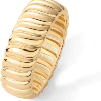 14K Gold Plated Chunky Statement Ring | Chunky Stackable Wide Band for Women
