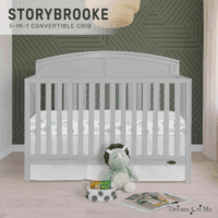 Storybrooke 5 in 1 Convertible Crib in Pebble Grey, JPMA & Greenguard Gold Certified, Built of Sustainable Pinewood, 3 Mattress Height Settings, Non-Toxic Water-Based Paint Finish - Image 2