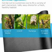 Bearded Dragon Tank Accessories, Reptile Terrarium Liner Substrate for Leopard Gecko, Snake, Lizard and Tortoise, Non-Adhesive Reptile Carpet Bedding for Reptile Tank, Black - Image 5