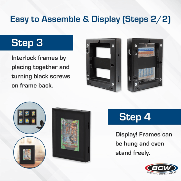 Interlocking Card Frames - Black | Interlocking Frames Ideal for Collectibles, Trading Cards, and Memorabilia | Wall Display Frame (Standard Cards - 6 Pack) - Image 5