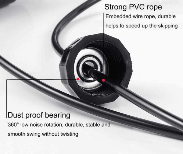 Jump Rope, Adjustable Jump Ropes,Skipping Rope Tangle-Free Rapid Speed with Ball Bearings for Women Men Kids,Exercise & Slim Body Jumprope at Home School Gym - Image 4