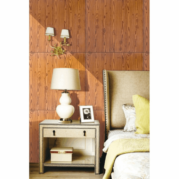 28-In X 28-In Embossed Orange, Brown Polyurethane Wall Panel Wood - Image 2