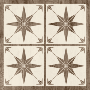 12X12 Inch Floor Stencils Tile Stencil, 4Pcs Furniture Wall Garden Floor Patio Bathroom Painting Floor Decor DIY Reusable