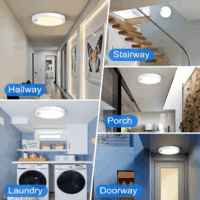 Motion Sensor Ceiling Light Wired, LED Flush Mount Ceiling Light Fixture 18W/1600LM, Motion Sensor Light Indoor for Stair Closet Porch Hallway Laundry, Time Dimmable Ceiling Lights 3000K/4000K/6000K - Image 6
