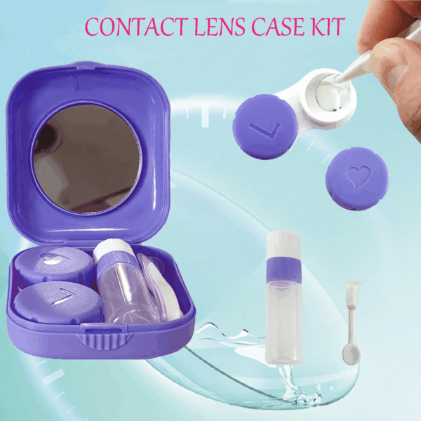 4 Pack Colorful Contact Lens Case Kit with Mirror Durable, Compact, Portable Soak Storage Kit - Image 3