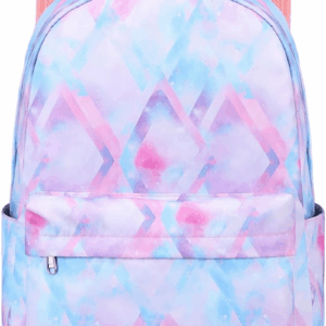 Girls School Backpack Elementary Middle Lightning Bookbag Laptop Teenager Waterproof Lightweight 17 Inches (5Pink)
