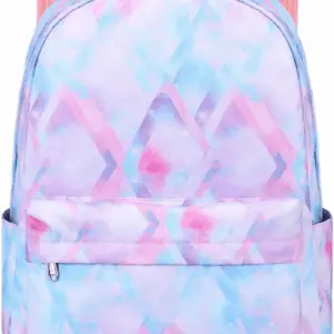 Girls School Backpack Elementary Middle Lightning Bookbag Laptop Teenager Waterproof Lightweight 17 Inches (5Pink)