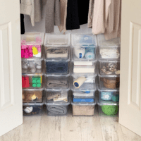 USA 6 Qt Clear Plastic Storage Bins with Lids, Bpa-Free Stackable Containers for Organizing Shoes, Closet Shelves, Classroom & Teacher Supplies, Game Storage, 20 Pack - Image 3