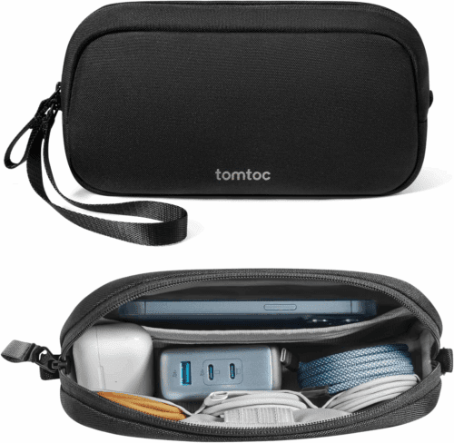 Electronics Organizer Travel Case, Water Resistant Travel Bag Cable Organizer for Essentials, Tech Pouch Accessories Carry Storage for Cord, Phone, Cables, Airpods, USB Flash Drive, Daily Items