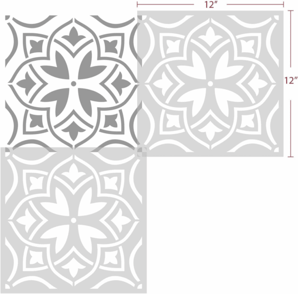 Reusable Tile Stencil 12X12Inch Large Floor Stencils for Painting Floors Wall Stencils for Painting Concrete Stencils for Patio Paint Stencils for Walls and Floors, Style 6 - Image 2