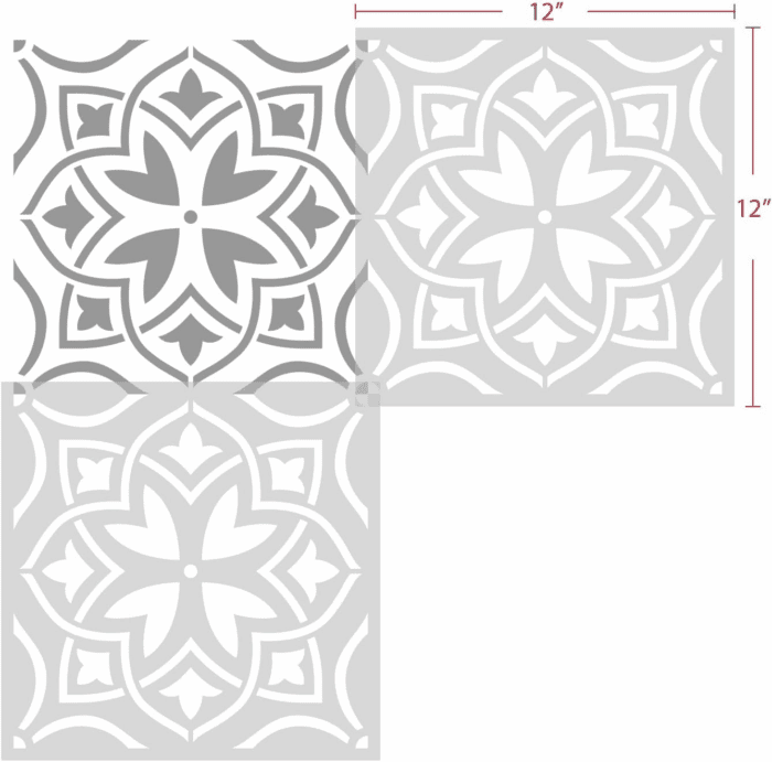 Reusable Tile Stencil 12X12Inch Large Floor Stencils for Painting Floors Wall Stencils for Painting Concrete Stencils for Patio Paint Stencils for Walls and Floors, Style 6 - Image 2