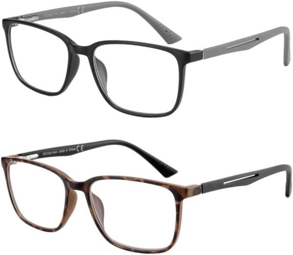 Blue Light Reading Glasses for Men，Sport Square Frame Readers, anti Glare Computer Glasses