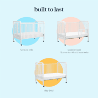 Jenny Lind 3-In-1 Convertible Baby Crib - GREENGUARD Gold Certified Portable Crib - Convertible Crib to Toddler Bed and Daybed - 4 Adjustable Heights - Easy to Assemble White Wooden Crib - Image 5