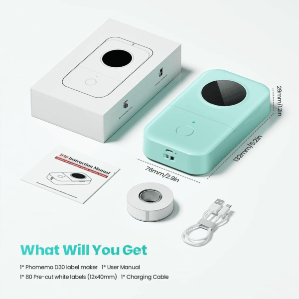 D30 Label Maker Machine, Portable Bluetooth Mini Label Printer, Smart Phone Handheld Thermal Sticker Small Labeler Multiple Templates Font Icon Inkless for Home Office - Image 9