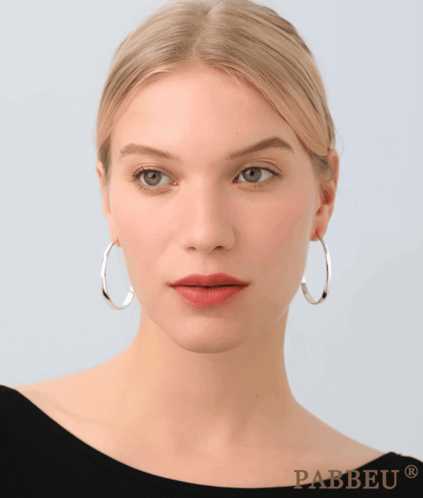 Sterling Silver Hoop Earrings for Women - Large Hypoallergenic Thin Oversize Big Hoops - S925 Hypoallergenic - Image 3