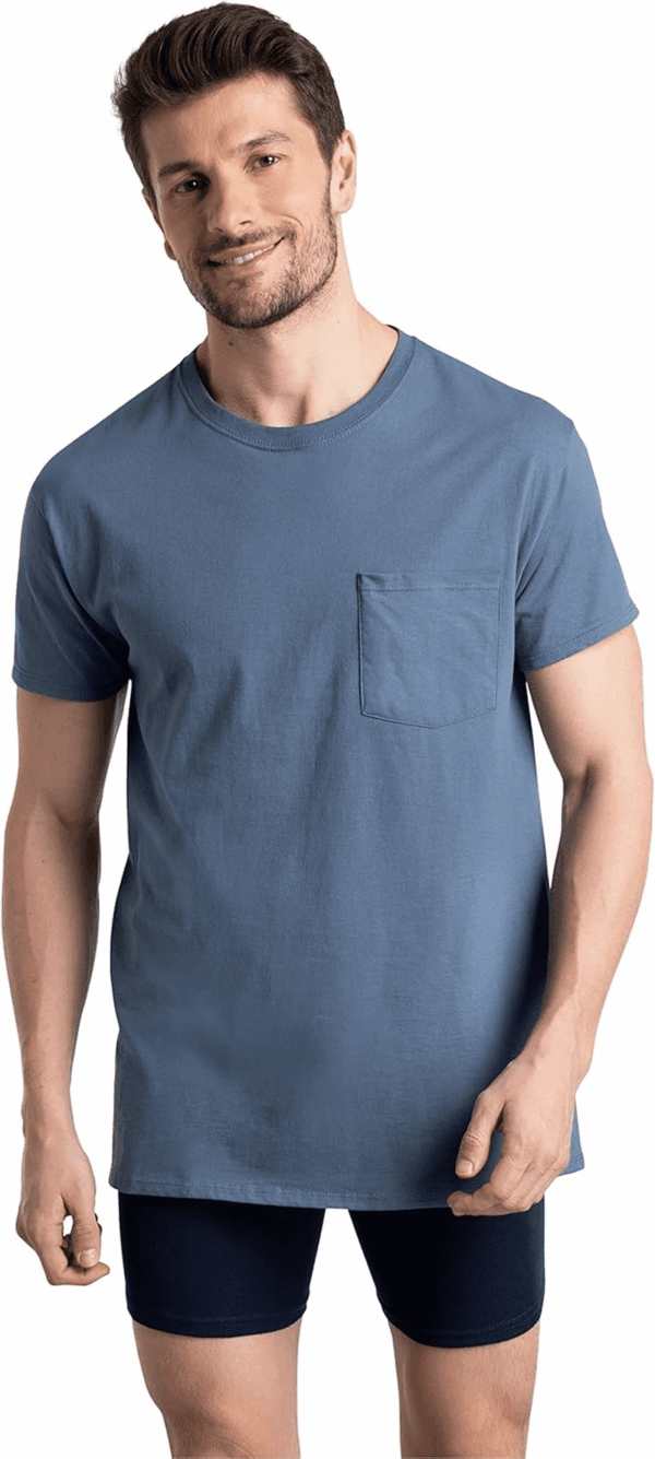 Men'S Undershirts, Moisture Wicking & Tag Free, Short Sleeve Crew T-Shirts - Image 2