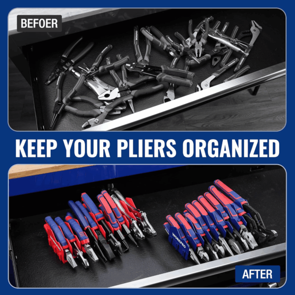 2-Pack Plier Organizer Rack with Non-Slip Rubber Base, 20 Slots Tool Box Holder, Drawer Storage for Cutters (Pliers Not Included) - Image 2