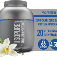 Zero Carb 100% Pure Whey Isolate Protein Powder, Lactose Free, Gluten Free, with Vitamins, Creamy Vanilla, 25G Protein per Serving, 4.5 Lbs, 66 Servings - Image 3