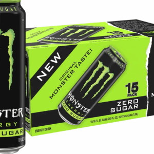Zero Sugar, Green, Original, Low Calorie Energy Drink, 16 Ounce (Pack of 15)