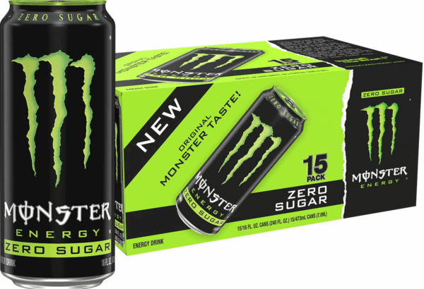 Zero Sugar, Green, Original, Low Calorie Energy Drink, 16 Ounce (Pack of 15)