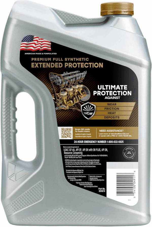 Extended Protection Full Synthetic Motor Oil SAE 0W-20 5 QT - Image 2